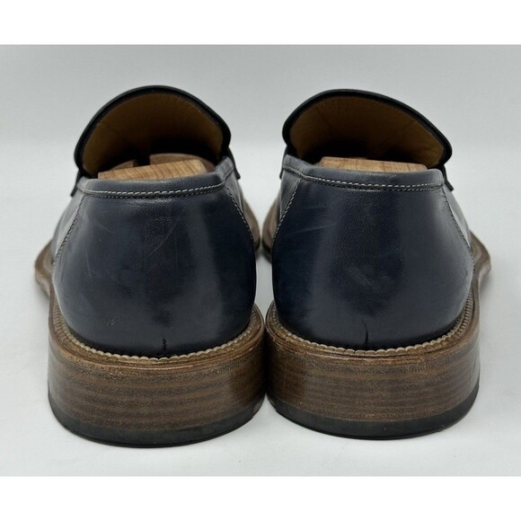 Bruno Magli Navy Blue Leather Penny Loafers main image 5